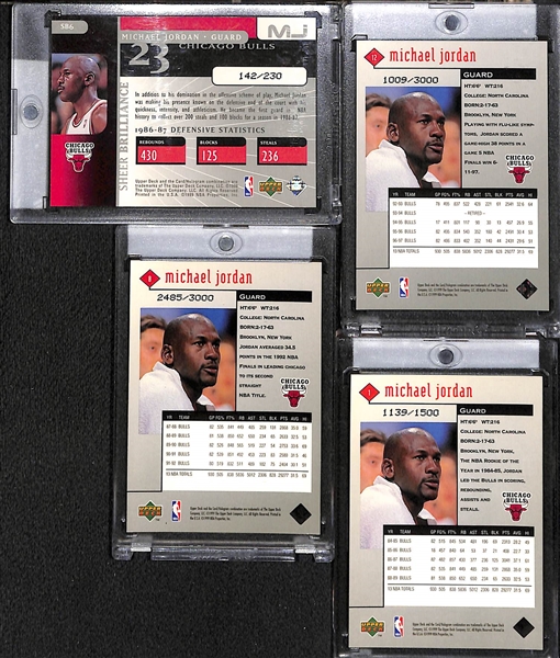 Lot of 4 1999 Upper Deck Black Diamond Michael Jordan Inserts (All Numbered Short Prints)
